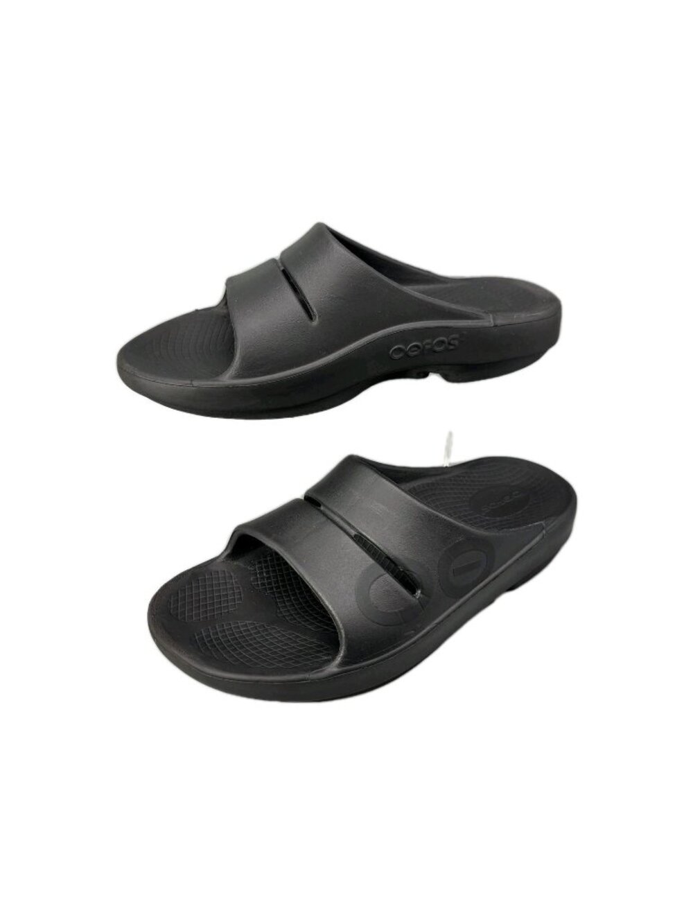 OOFOS OOahh Recovery Slides Unisex 9W/7M Black Slip On Athletic Vacation Beach